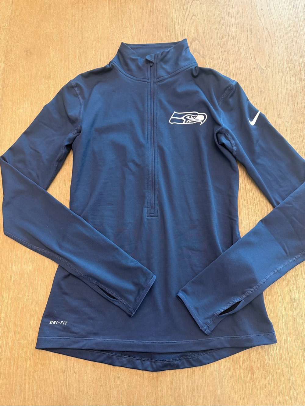 Nike Seattle Seahawks Women's Navy Dri-FIT Half-Zip Top